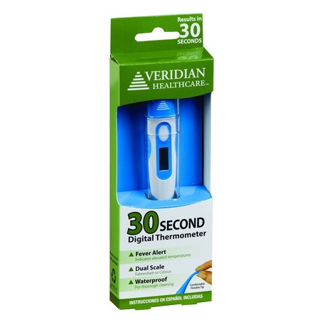 Veridian Healthcare Dual Scale Flexible Tip 30-Second Digital Thermometer With Beeper, Memory & Fever Alarm 08-355